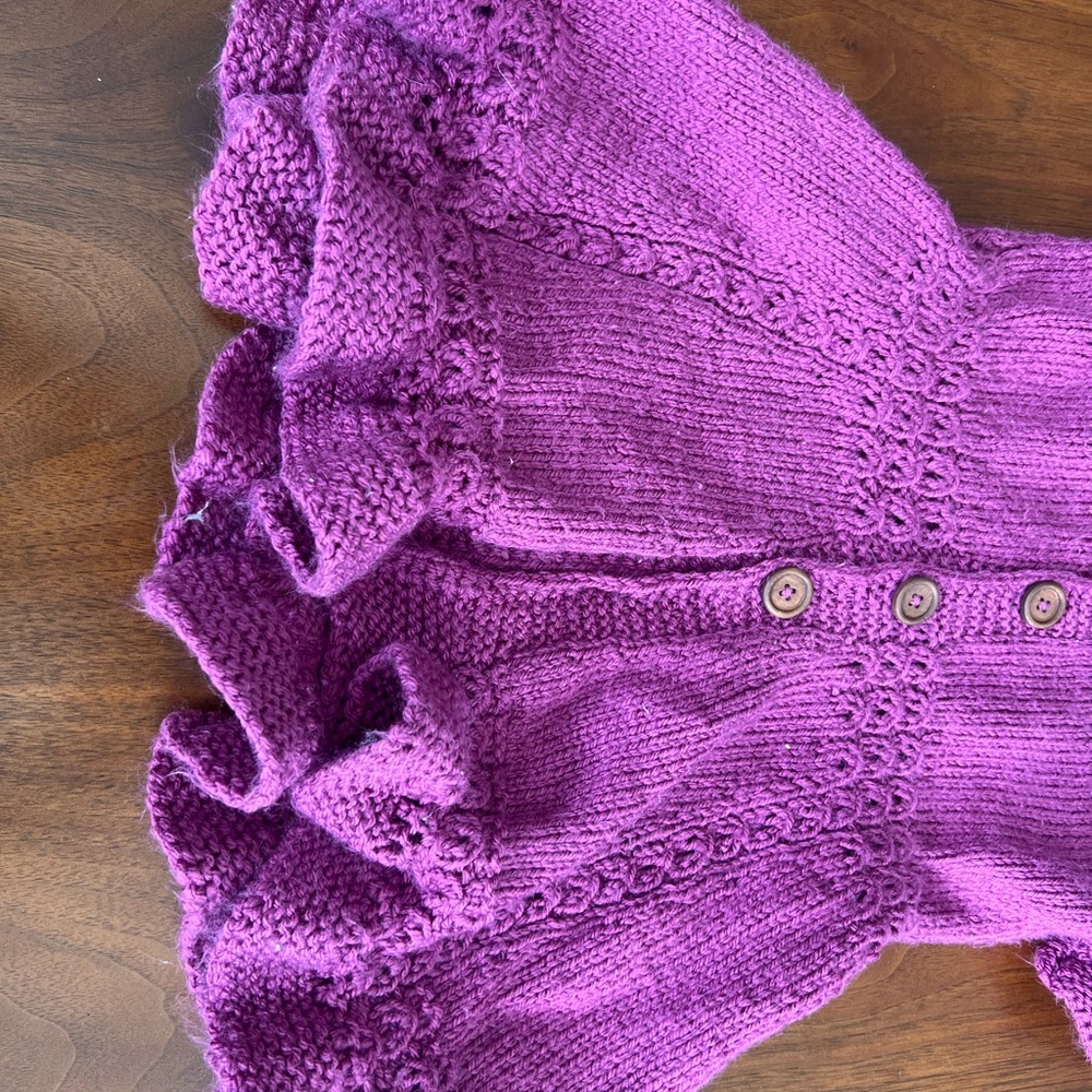 Girls knit short sleeve sweater